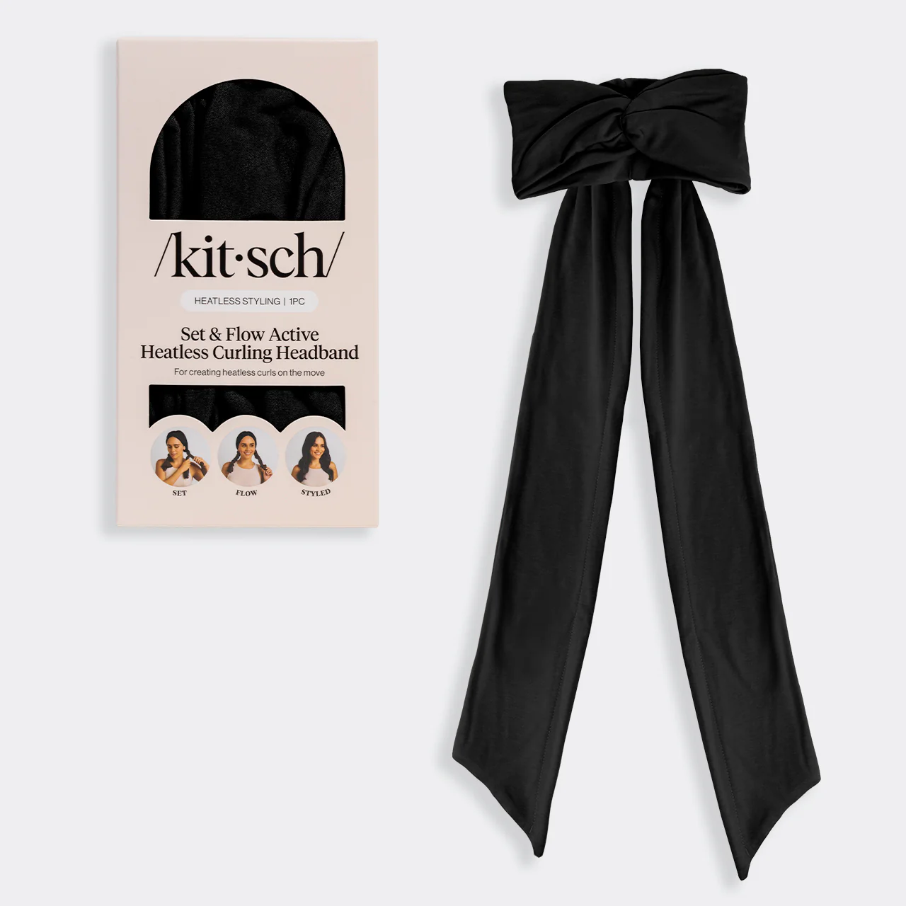 Black Set & Flow Active Curling Headband