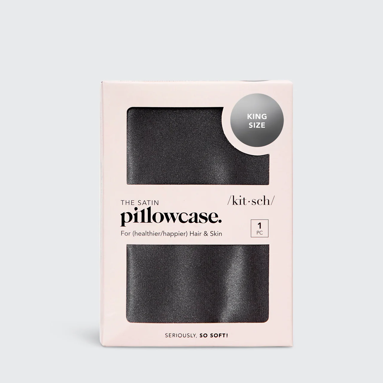 Satin Pillowcase in Charcoal 4 Pack - King Bundle - Image 3