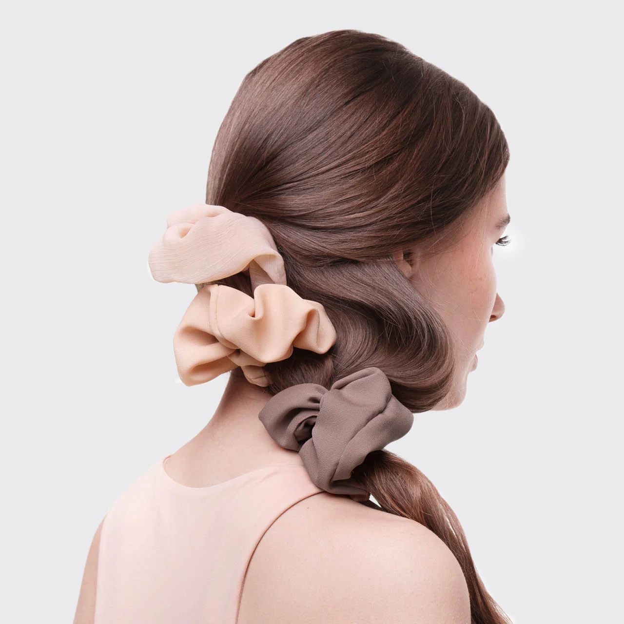 Crepe Scrunchies 5pc- Terra Cotta - Image 2