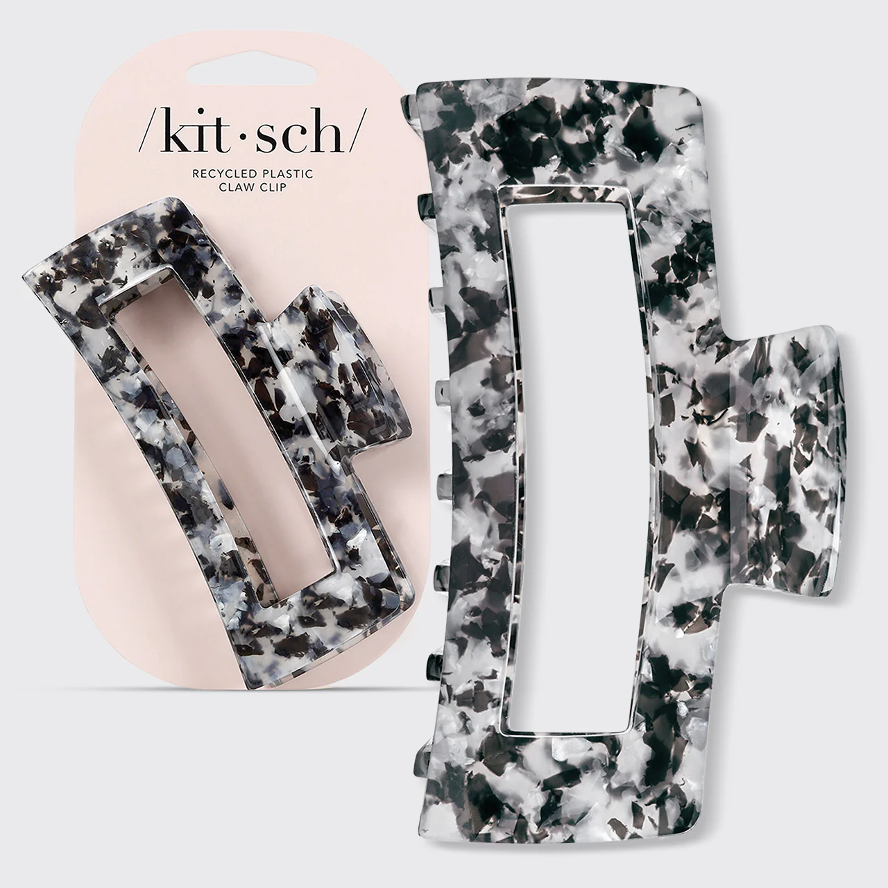 Black Marble Jumbo Claw Clip