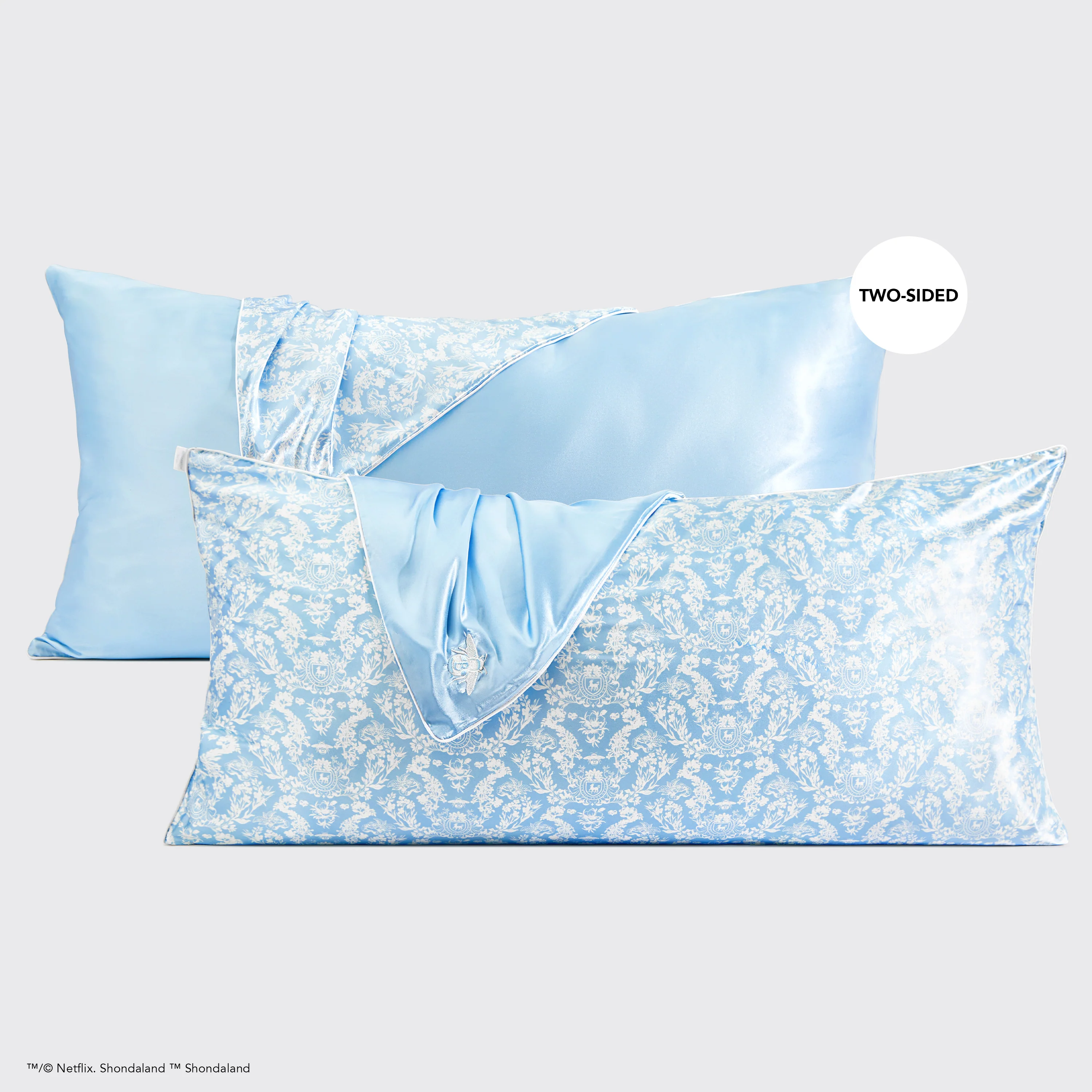 Kitsch x Bridgerton Satin Pillowcase in Toile De Blue - King - Image 2