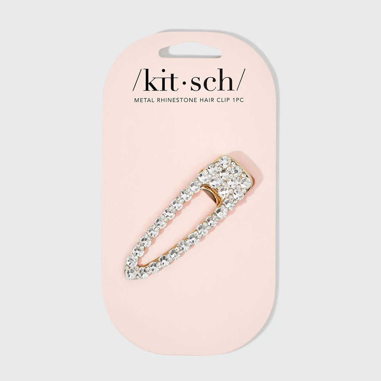 Metal Rhinestone Large Open Shape Hair Clip - Gold - Image 3