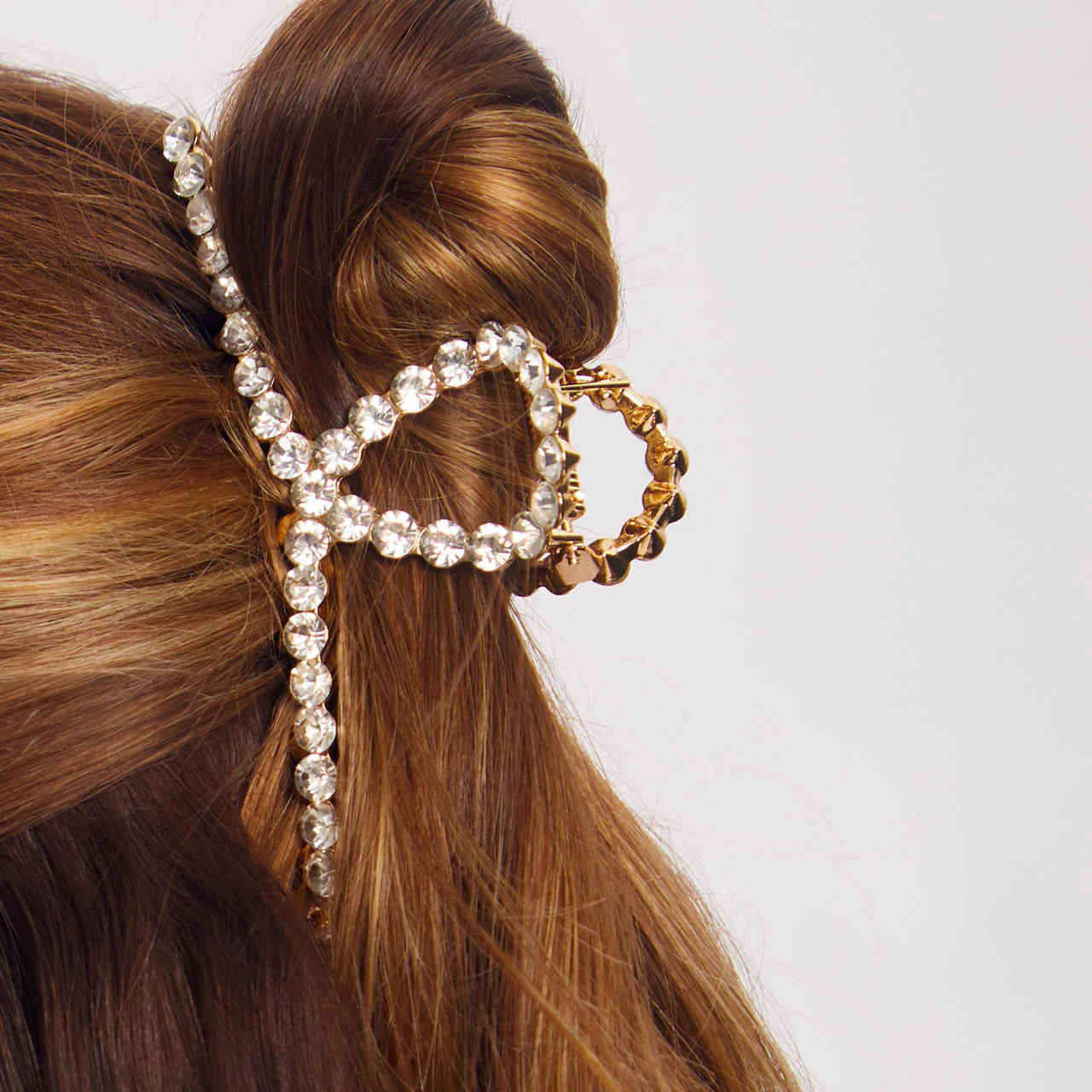 Gold Metal Rhinestone Loop Claw Clip - Image 6