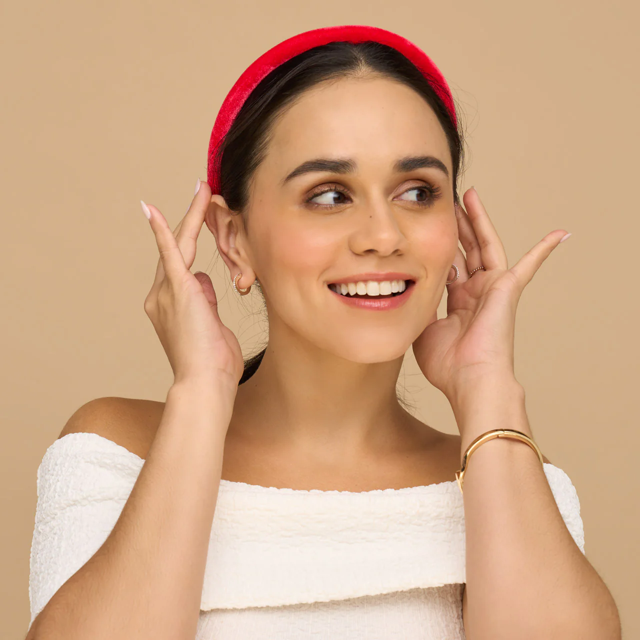 Red, Pink & Green Velvet Headbands - Image 4