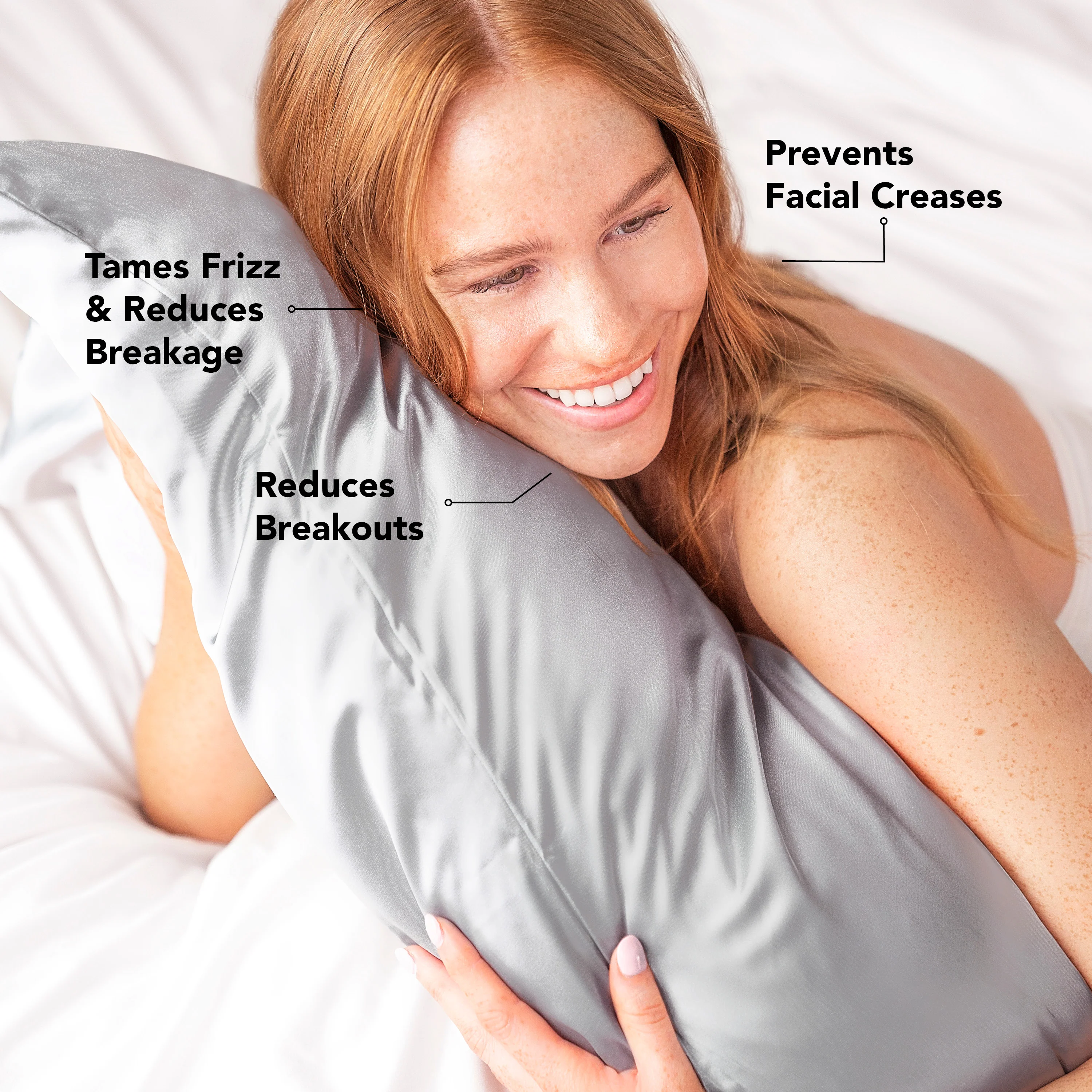Satin Pillowcase in Silver - Image 4