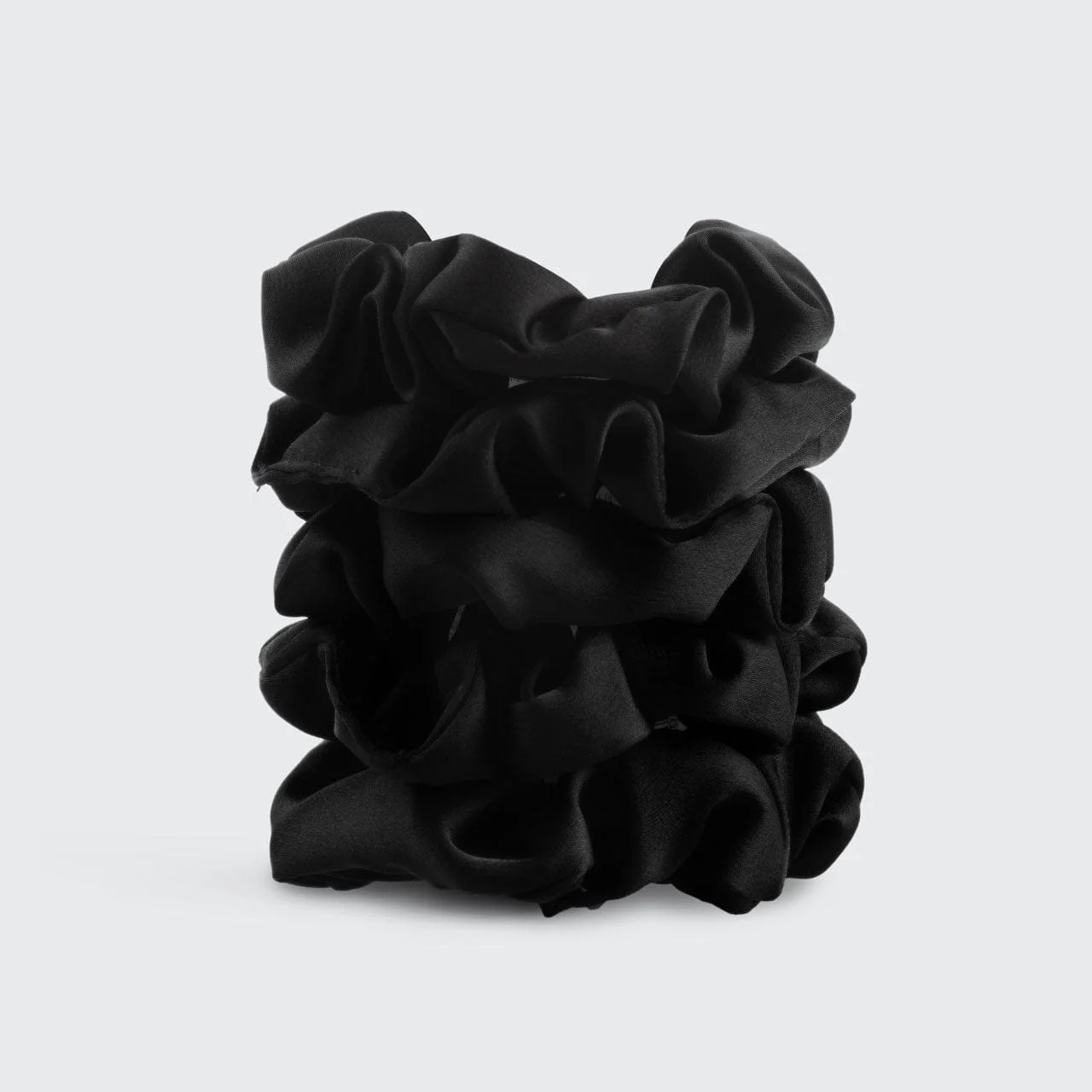 Black Satin Sleep Scrunchies 5pc Set - Image 3