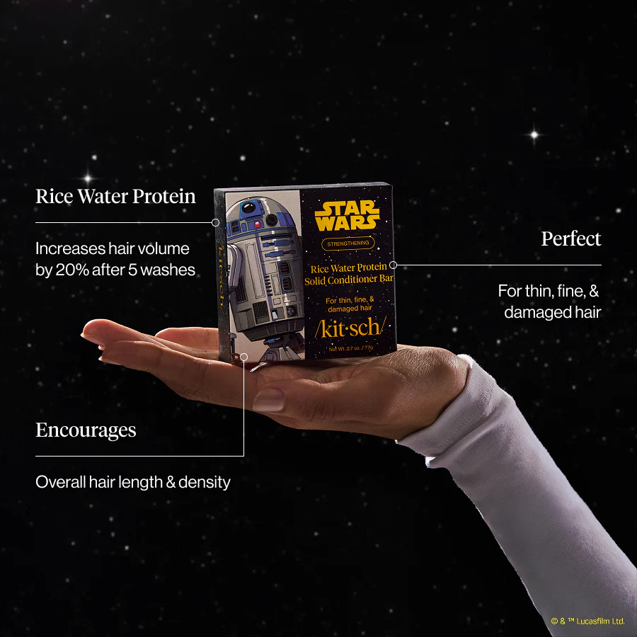 Star Wars™ & Kitsch Rice Water Protein Strengthening Solid Conditioner - R2-D2 - Image 2